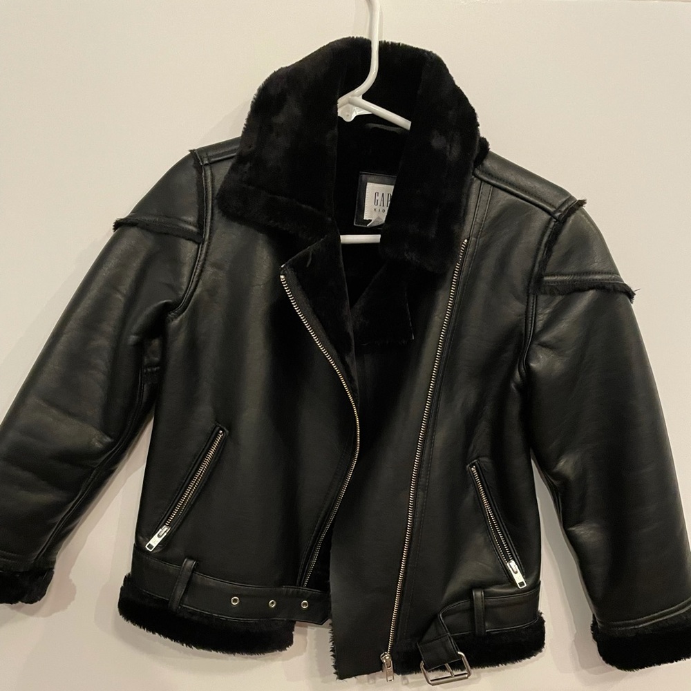 Big Girl Faux Leather Gap Moto Jacket.